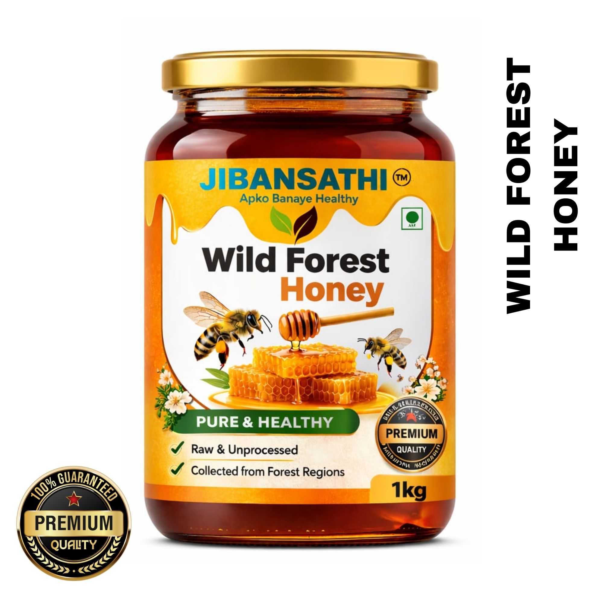 Natural Honey ! Wild Forest Raw Honey (No Added Sugar ) No Preservative 100% Natural Collet form Forest..