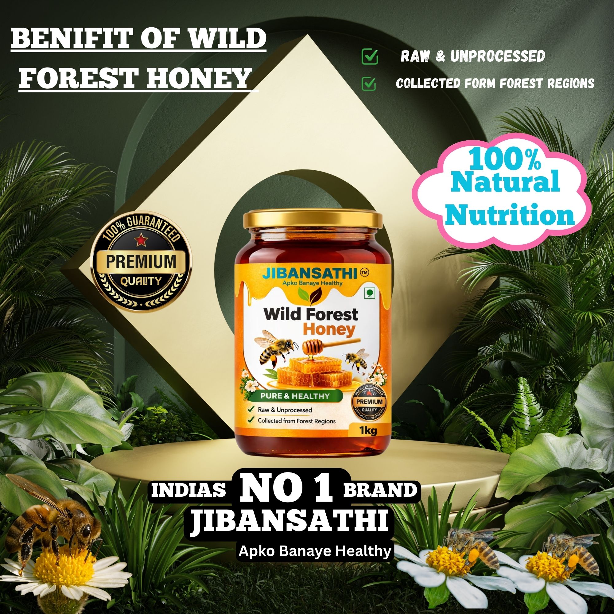 Natural Honey ! Wild Forest Raw Honey (No Added Sugar ) No Preservative 100% Natural Collet form Forest.. - Image 4